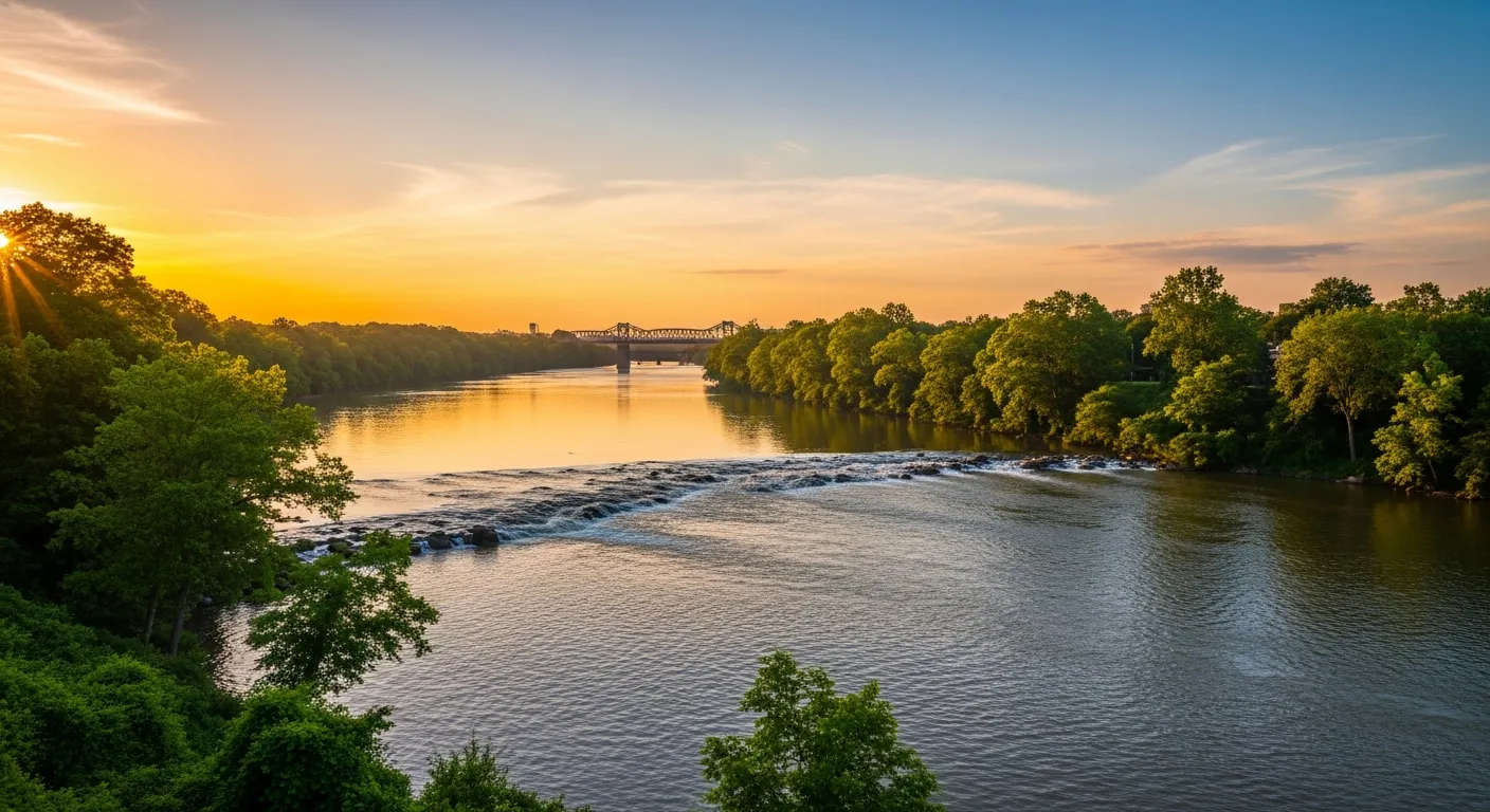 James River at sunset in Richmond, Virginia